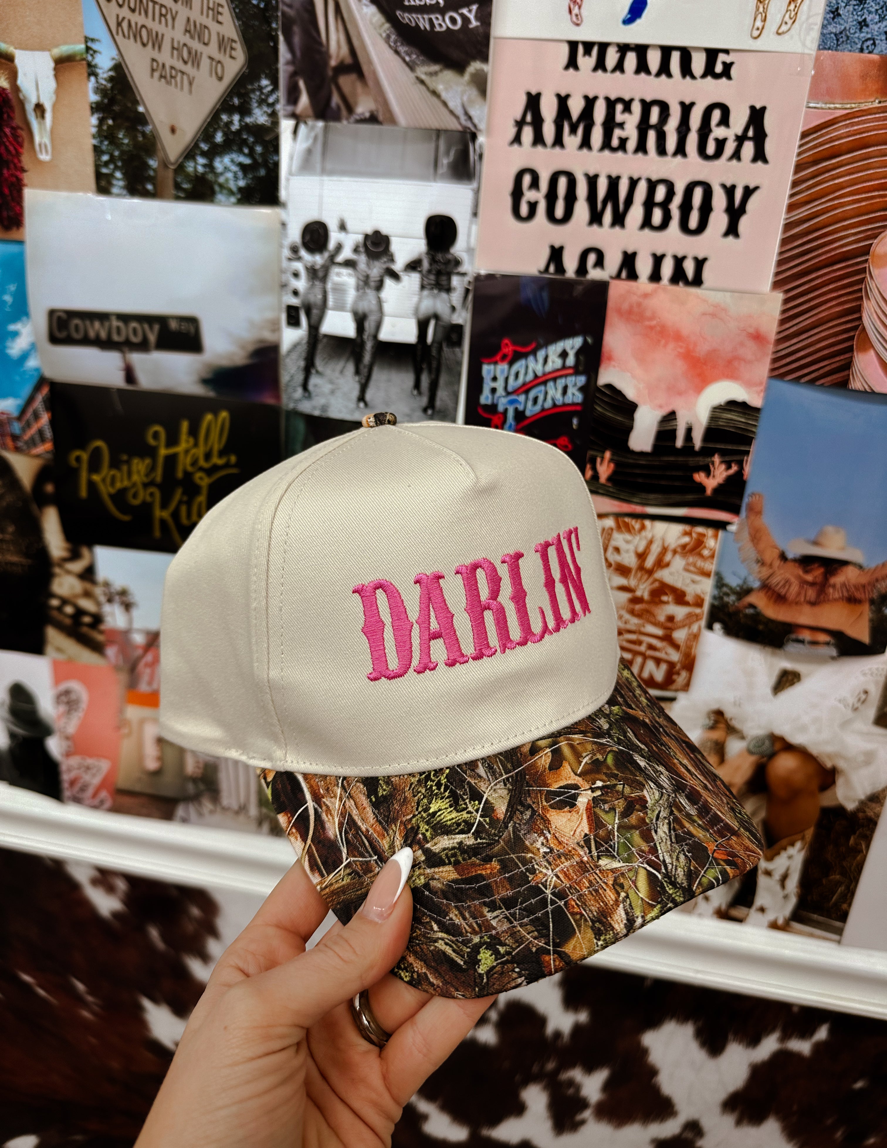 The Darlin Camo Hat- Pink