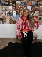 9-5 Vintage Chunky Cardigan- Red