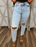 Comin in hot acid wash denim jeans