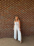 Maci Striped Jumpsuit- Taupe
