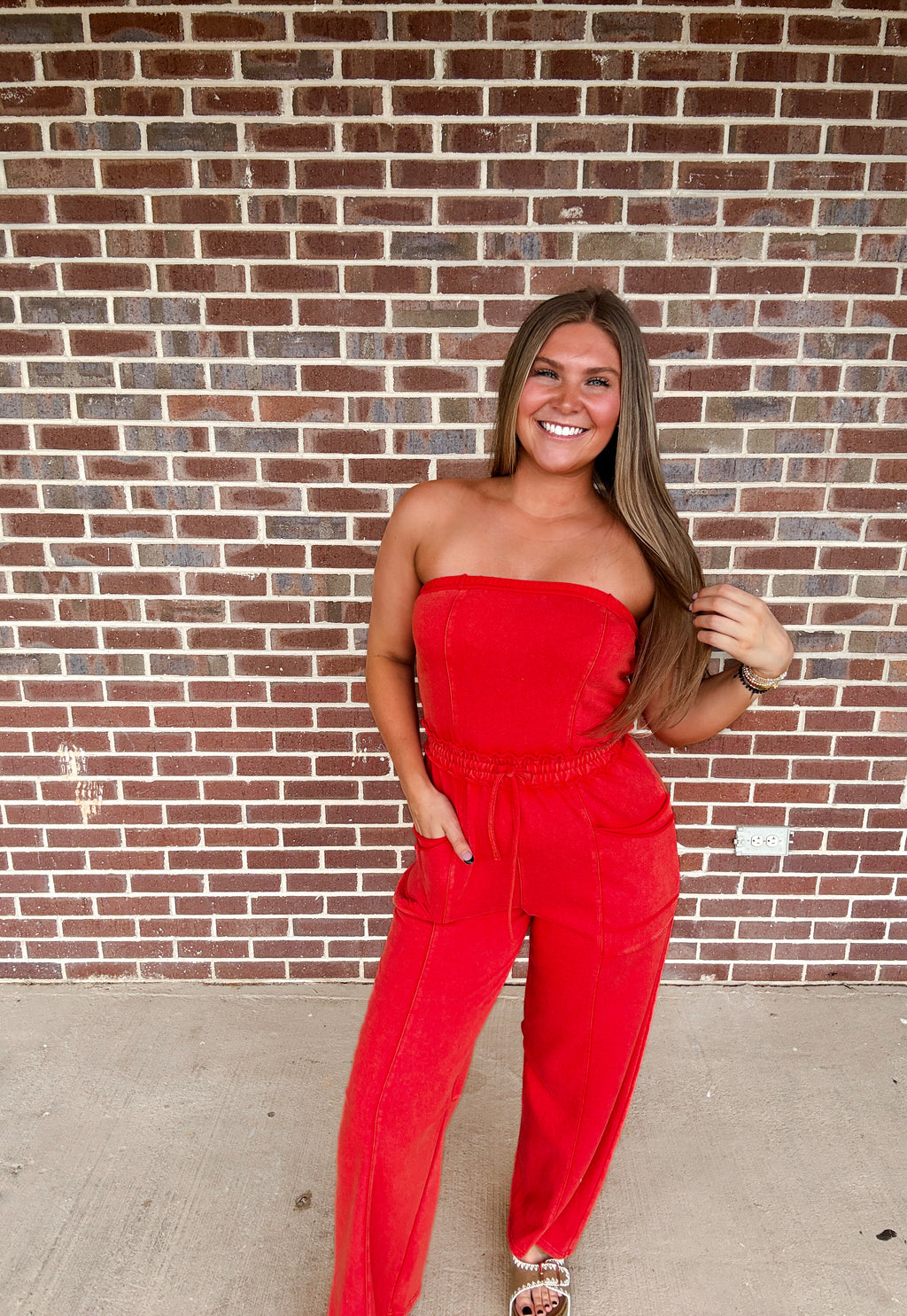Riley Jumpsuit- Ruby Red
