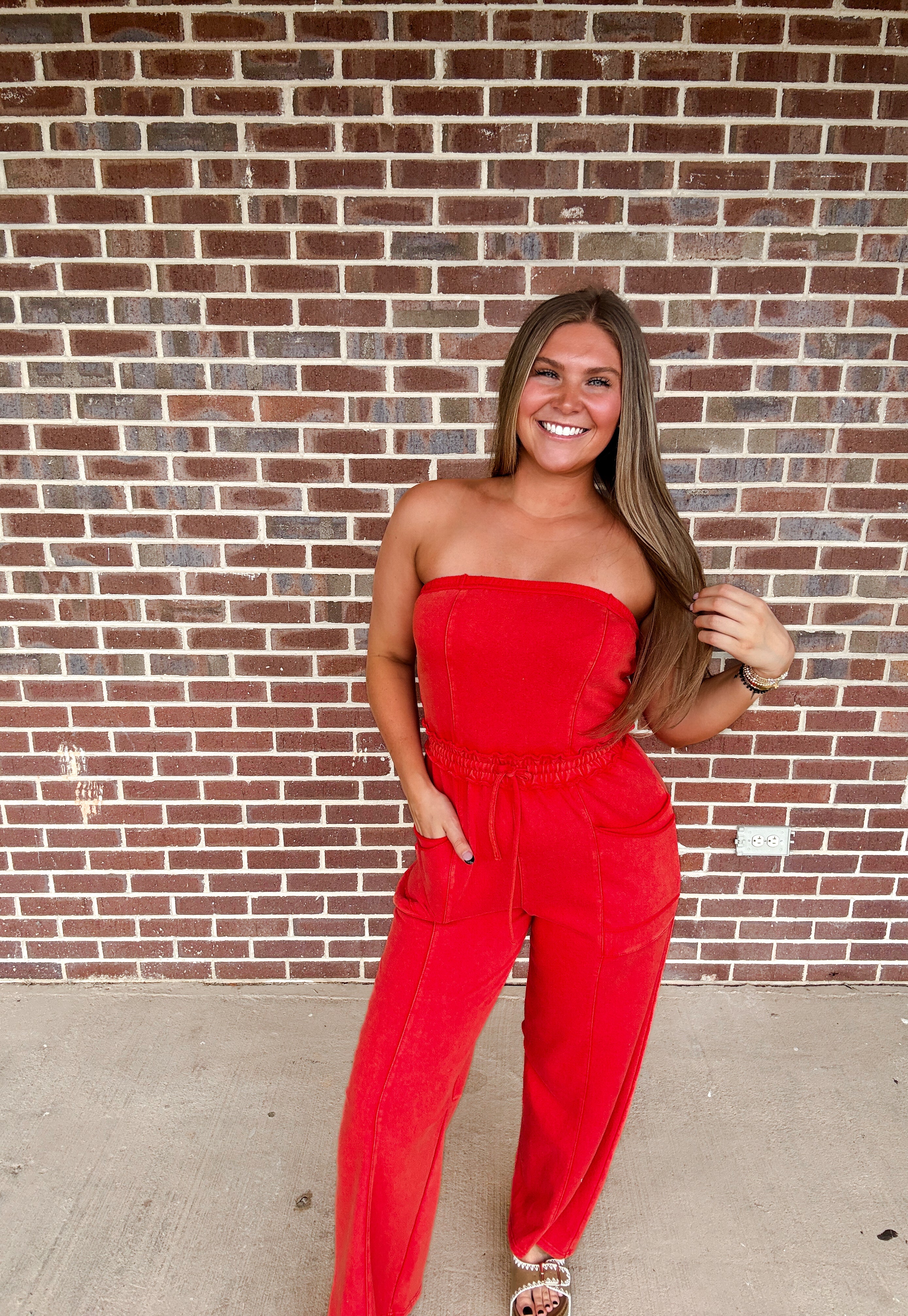 Riley Jumpsuit- Ruby Red