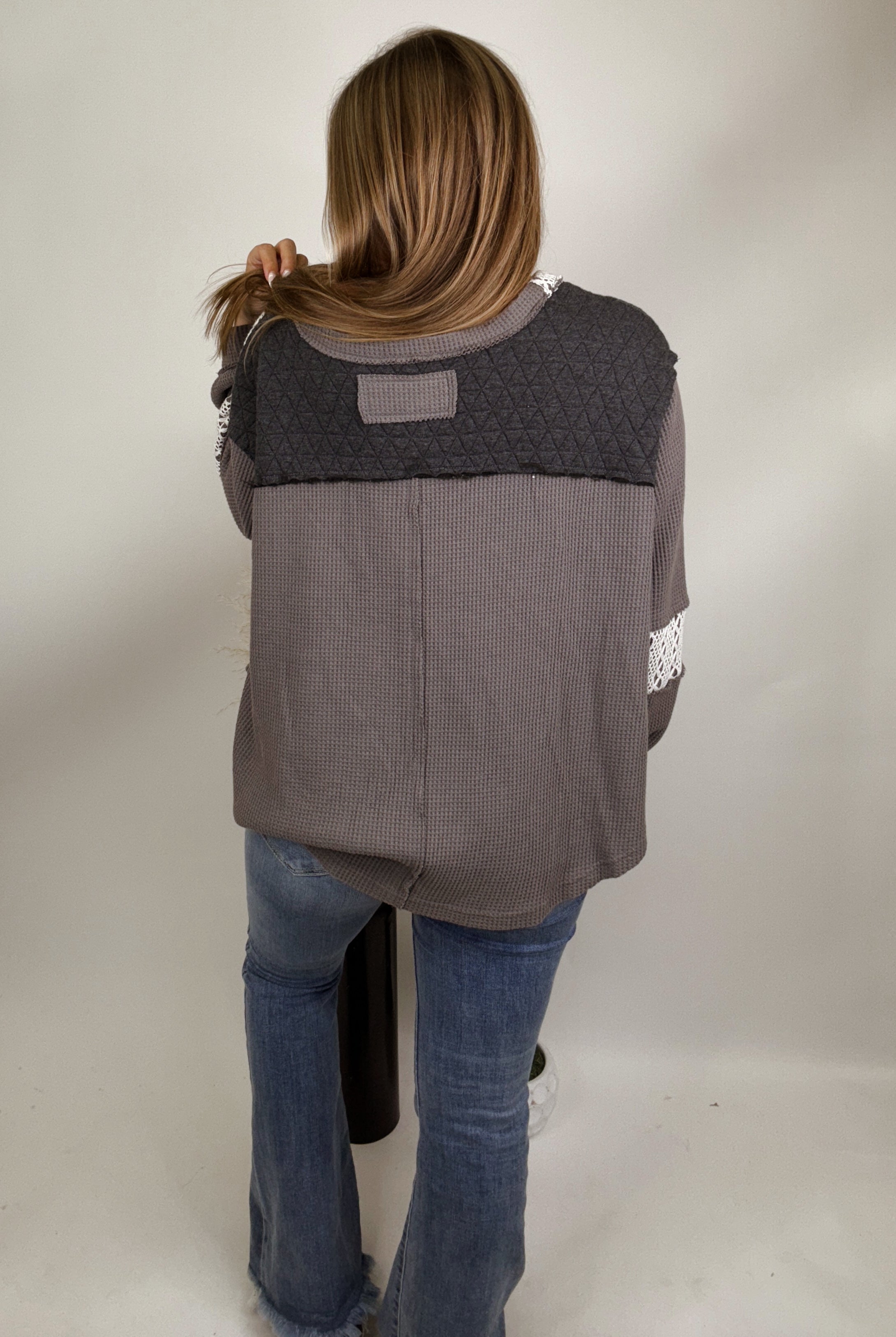 The Lettie Top- Charcoal