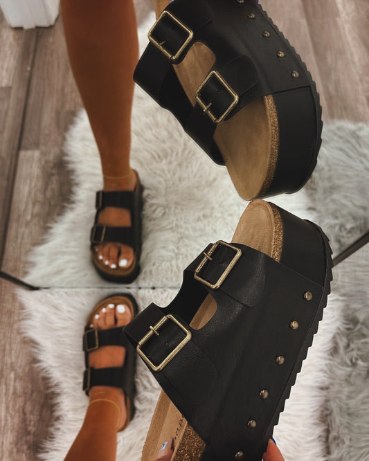 The Jane Platform sandals- Black