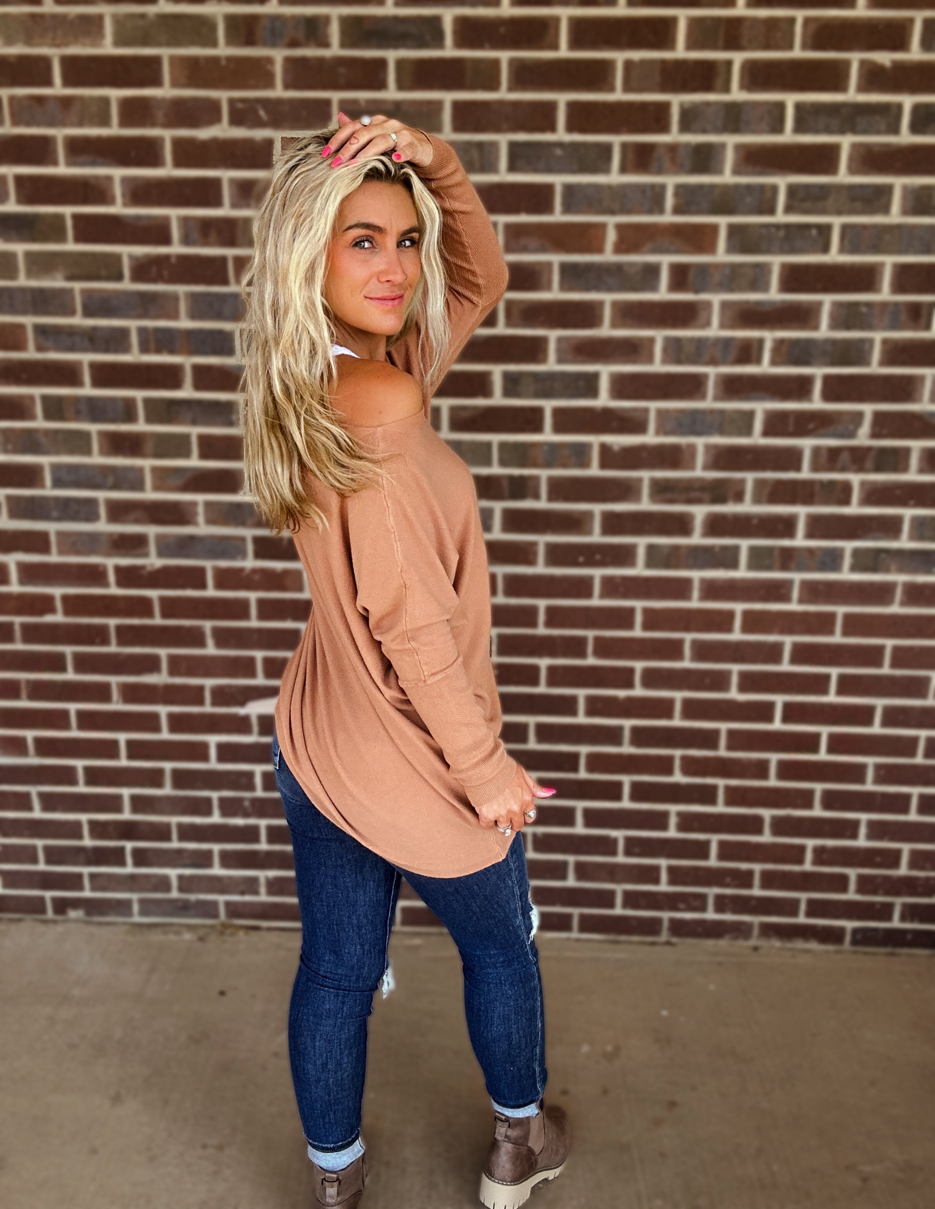 The everyday top- Burnt orange