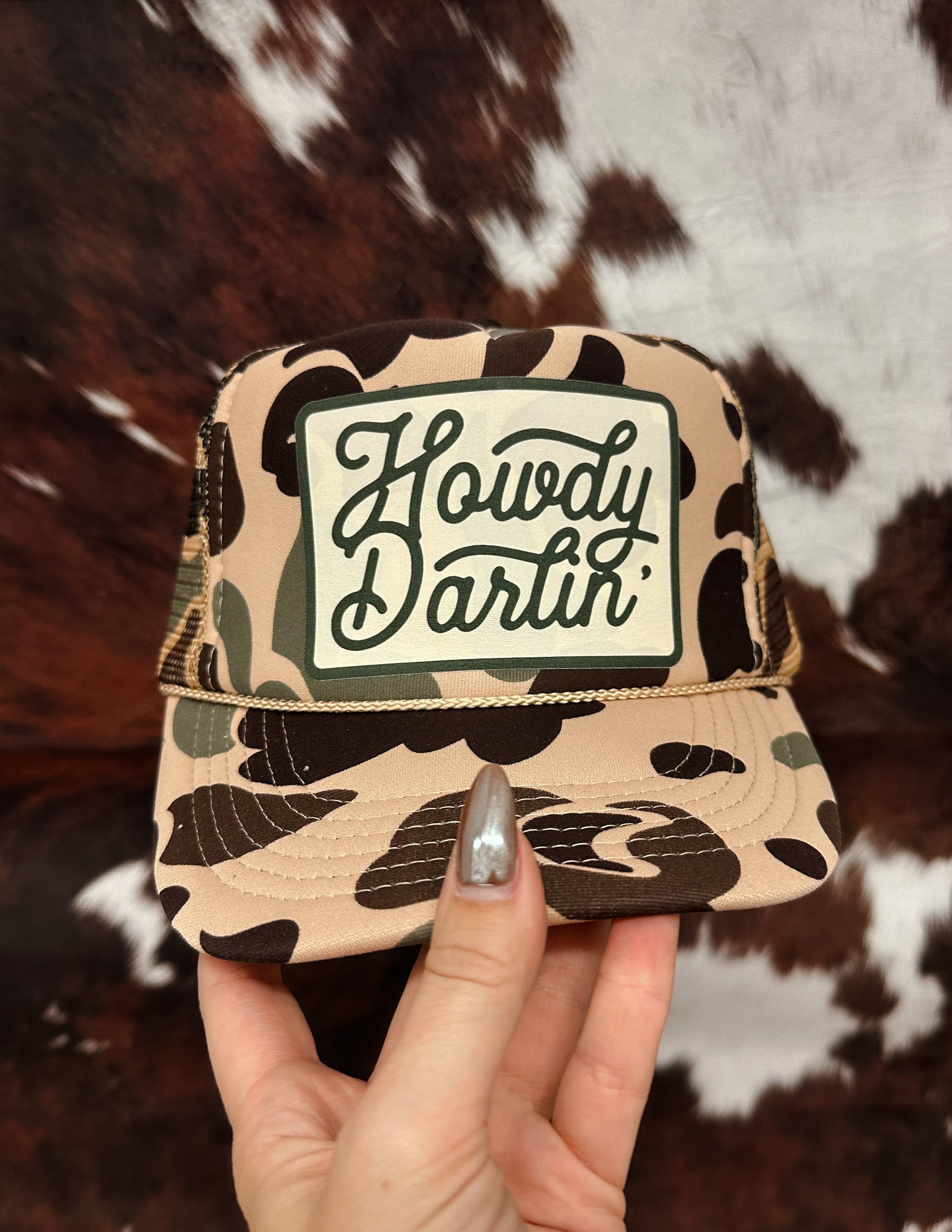 Howdy Darlin Camo trucker hat