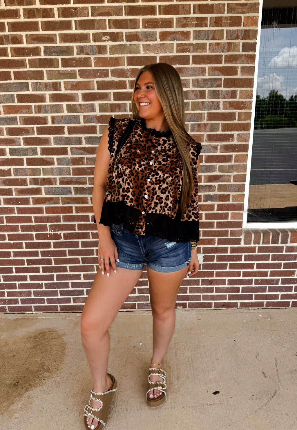 The Leopard Pleated Top