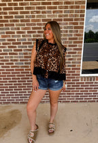 The Leopard Pleated Top