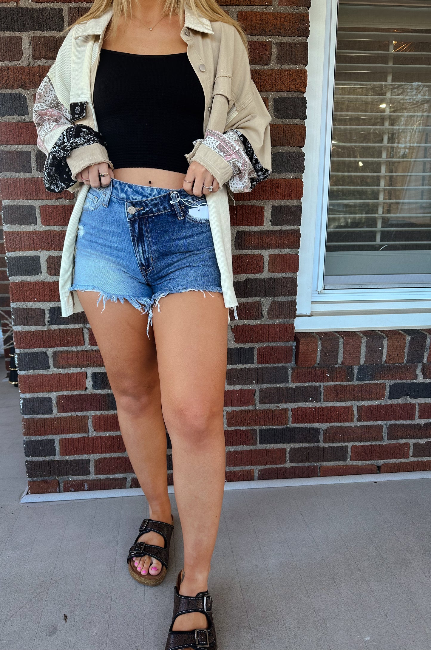 Two toned 90's denim shorts