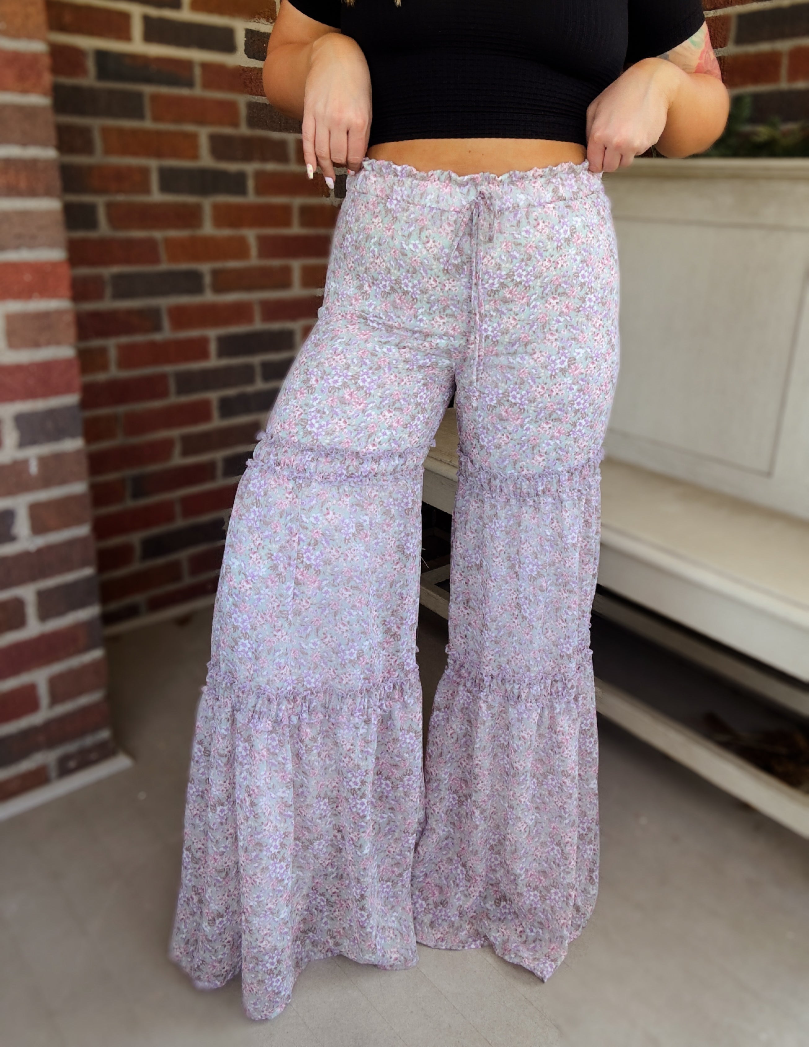 Wild boho palazzo pants- lavender