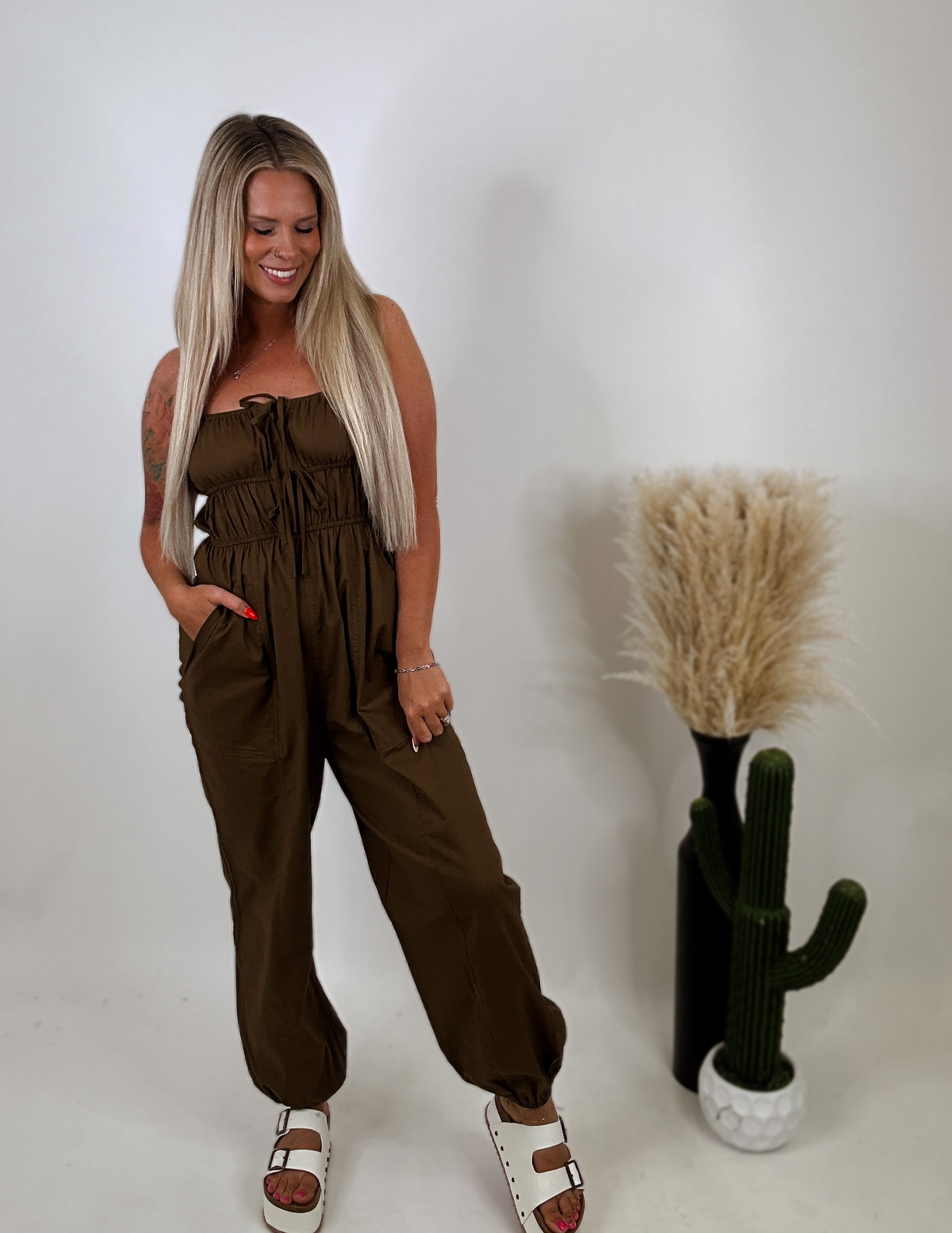 The Gema Jumpsuit- Brown