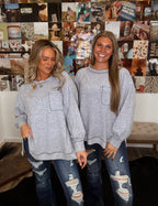 The Vintage Girl Top- Heather Grey