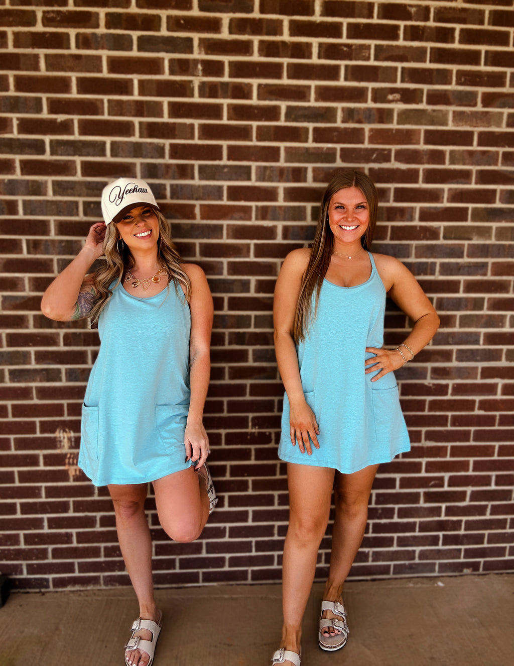 Things To Do Romper Dress- Teal