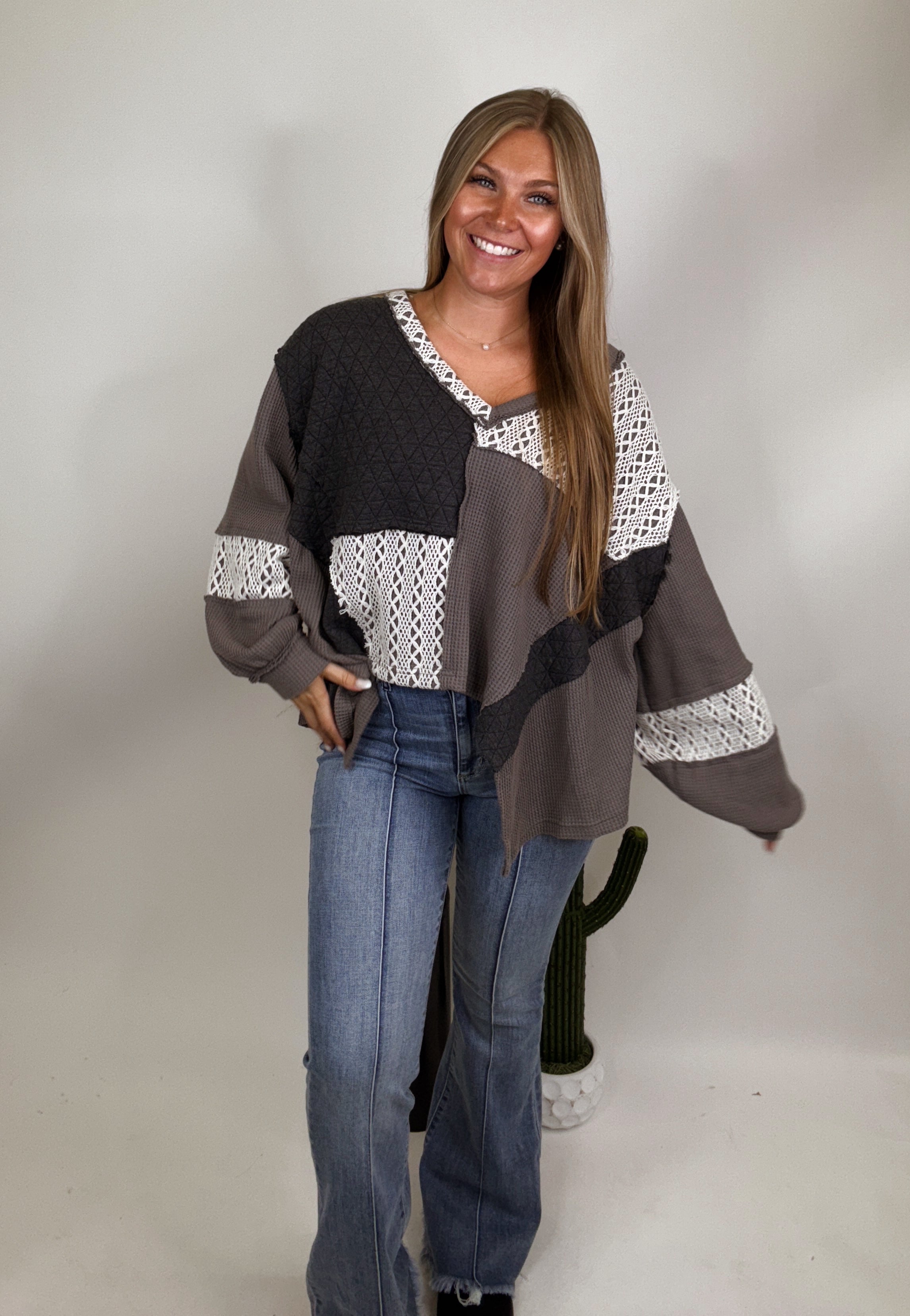 The Lettie Top- Charcoal