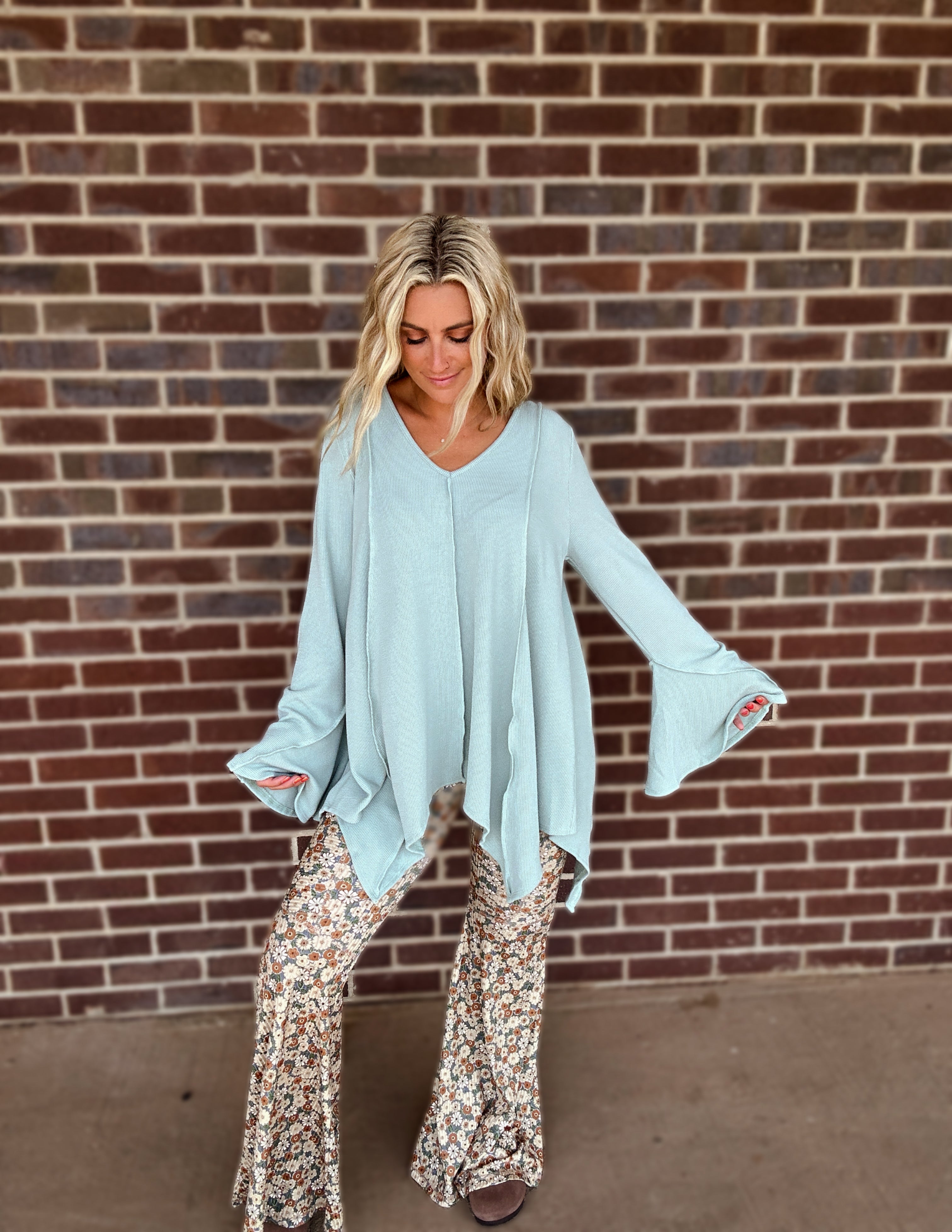 Southern bell sleeve top