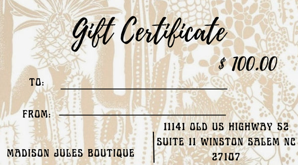 Madison Jules Boutique Gift Card