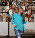 Oversized Girlie Pullover- Teal