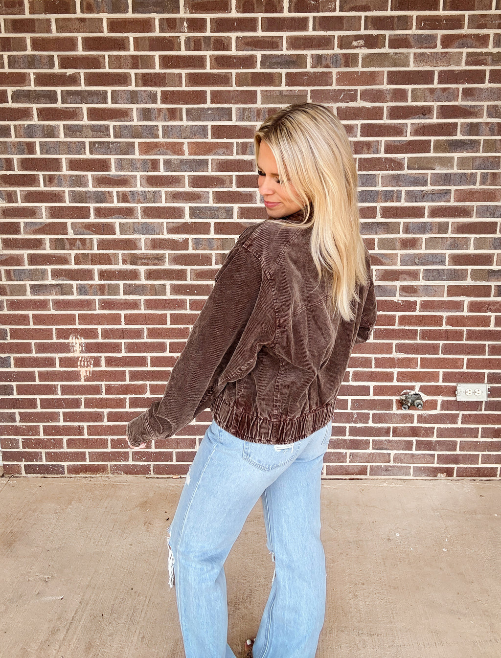 Mineral Wash Corduroy Bomber Jacket