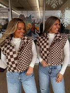 The Two Toned Checkered Puffer Vest