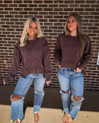 The Waylon Vintage Top- Chocolate