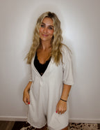 The dreamer tee shirt romper- Oatmeal