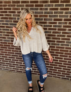 Old Money knit sweater- Heathered Mocha