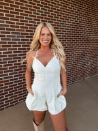 Warmer Days Romper- Ivory