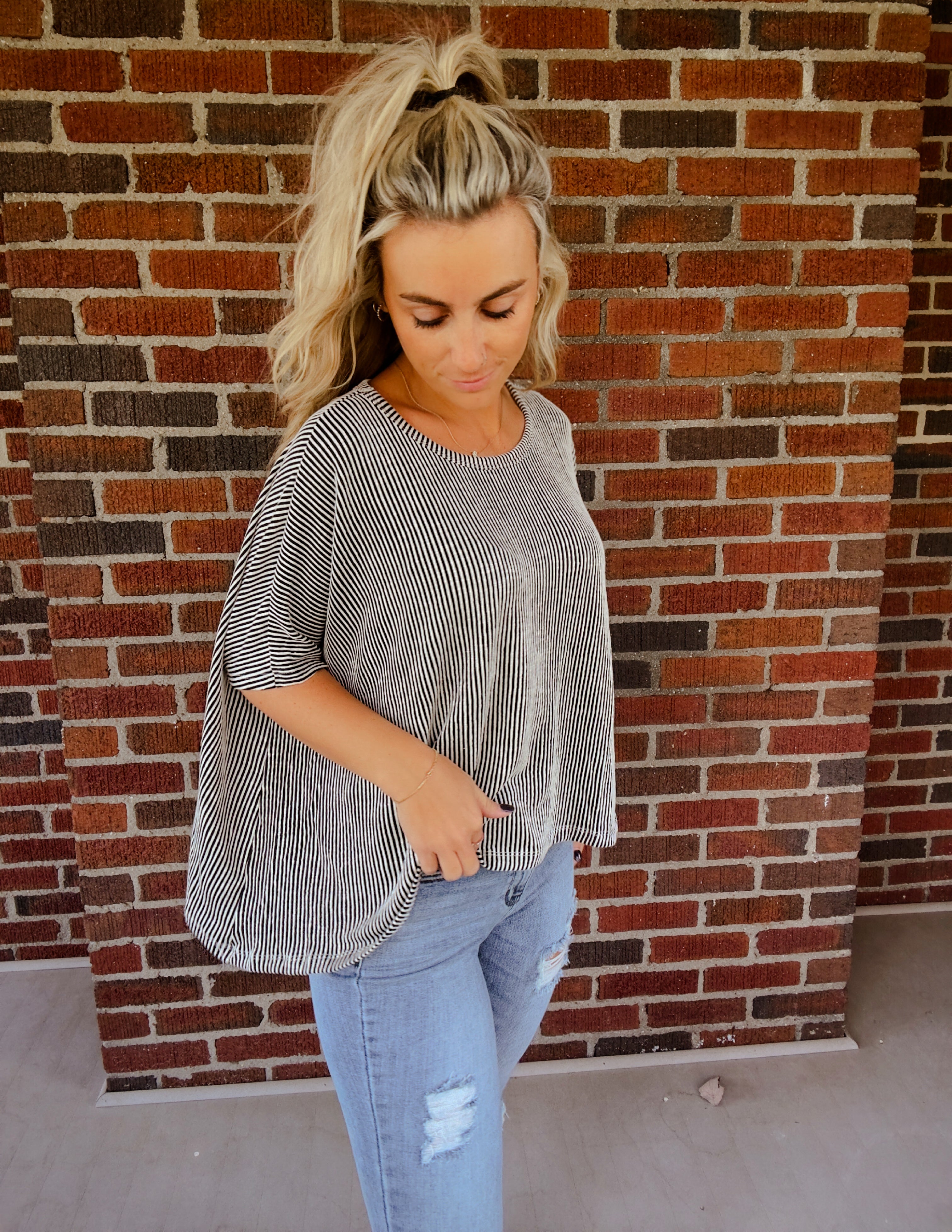 Hailey ribbed oversized top