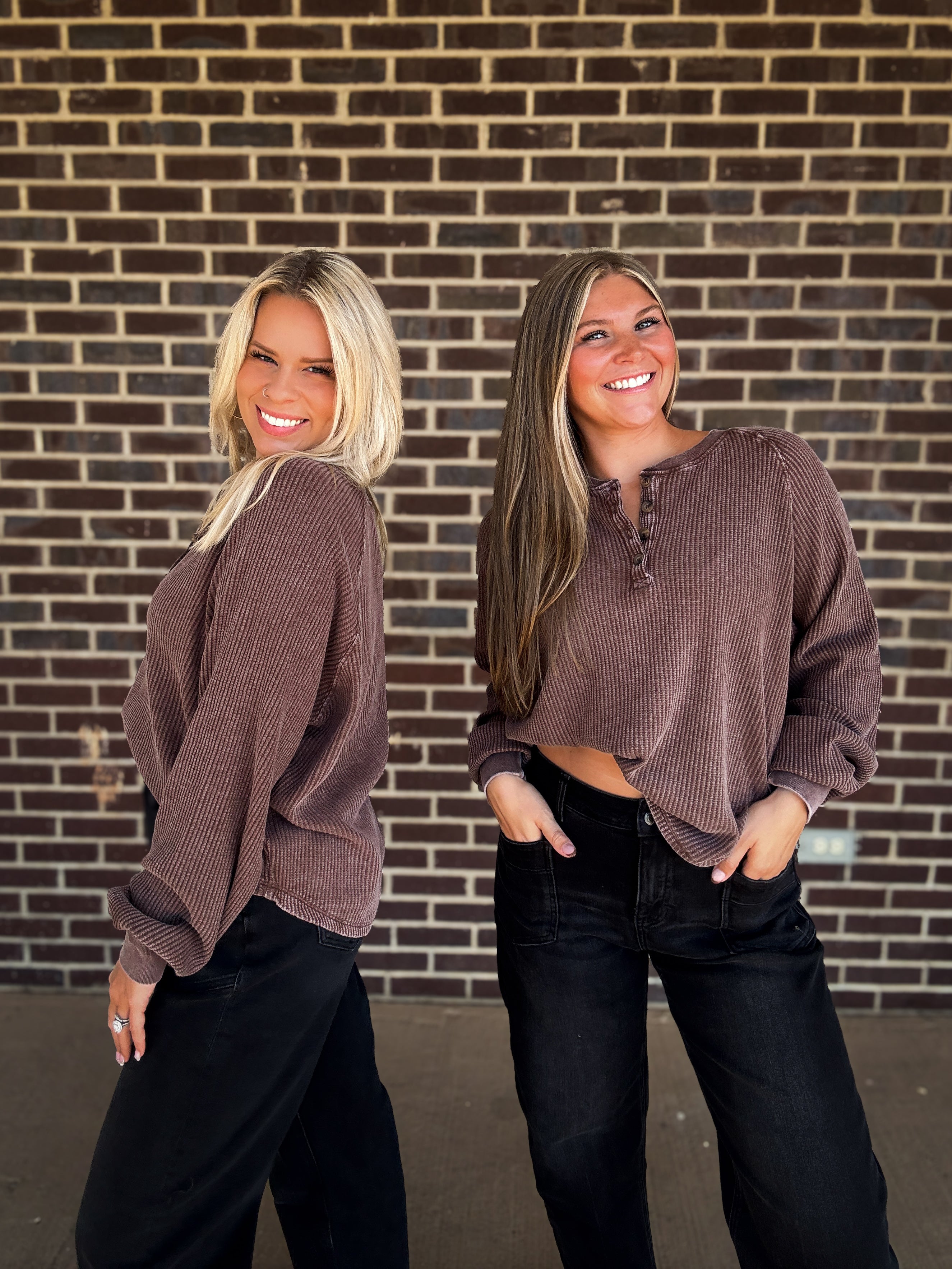 The Loretta Henley- Dark Brown