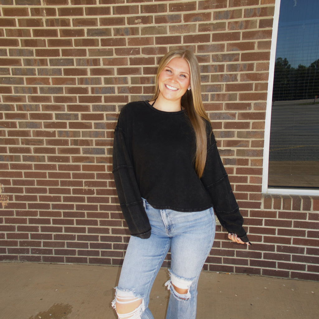 The Caroline Stitch Top- Black