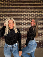 The Lux Velvet Mesh top- Black
