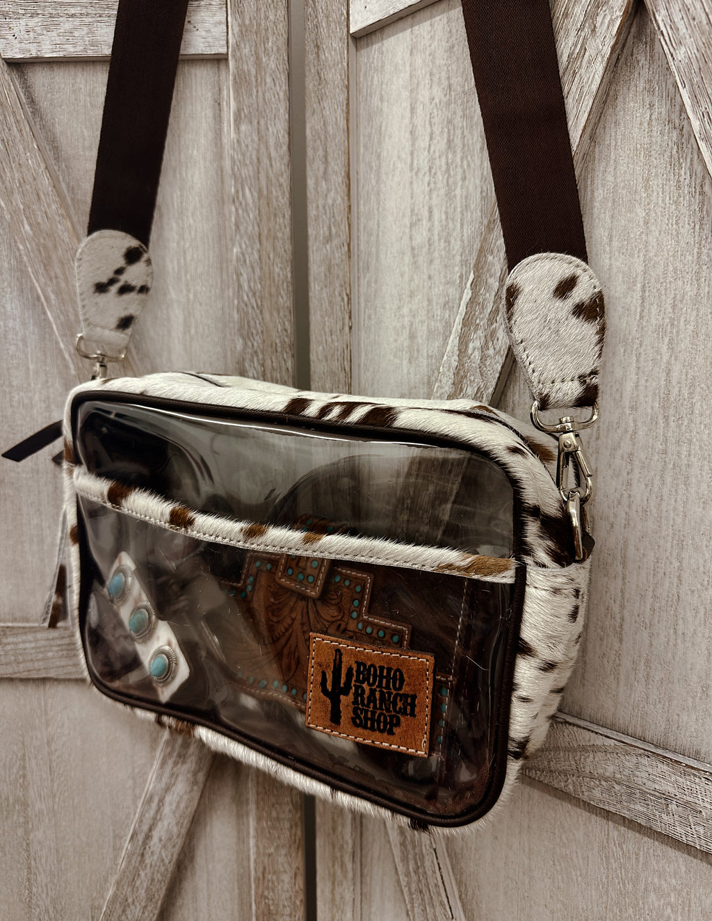 Clear Cowhide Crossbody Purse - Concert Festival
