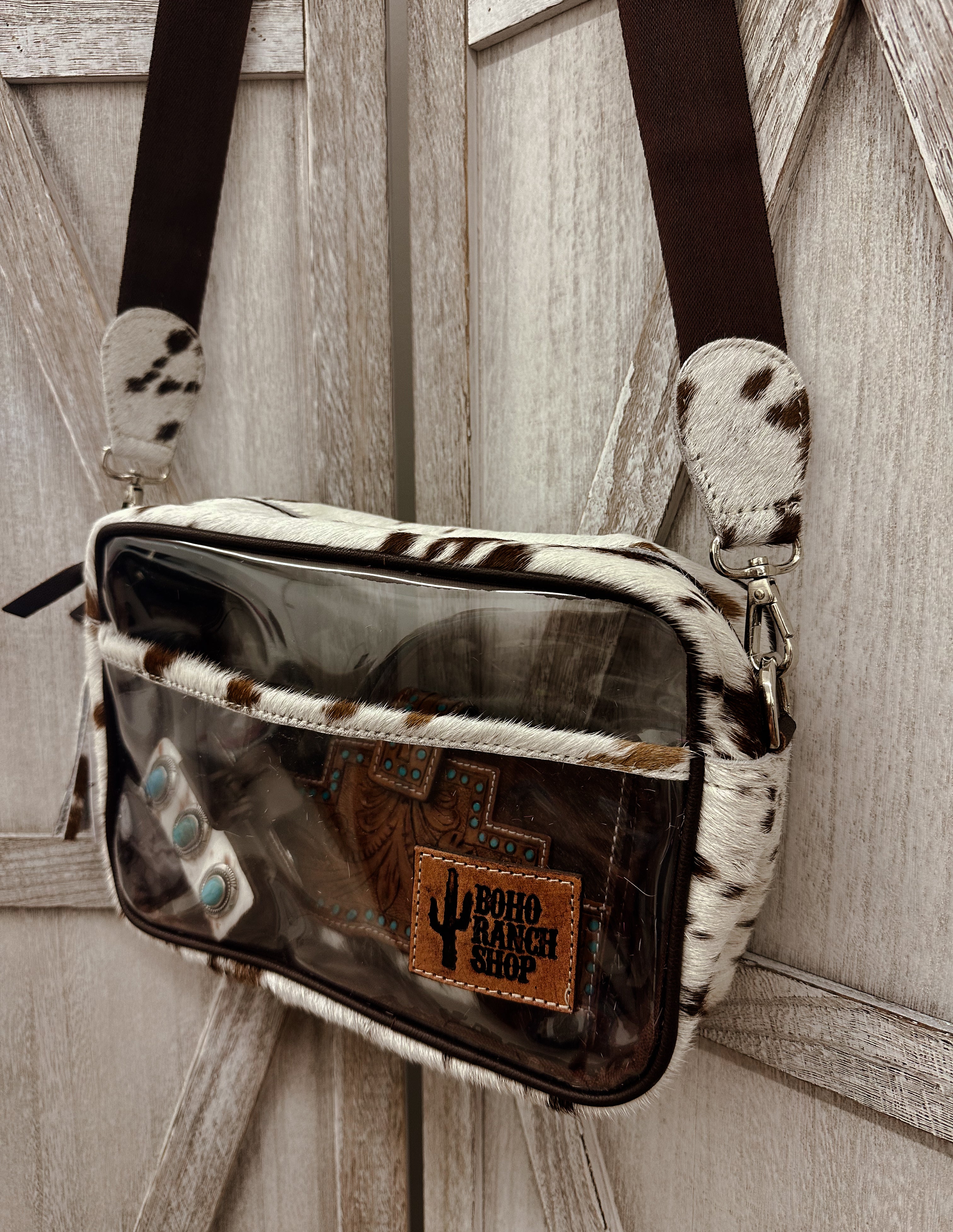 Clear Cowhide Crossbody Purse - Concert Festival