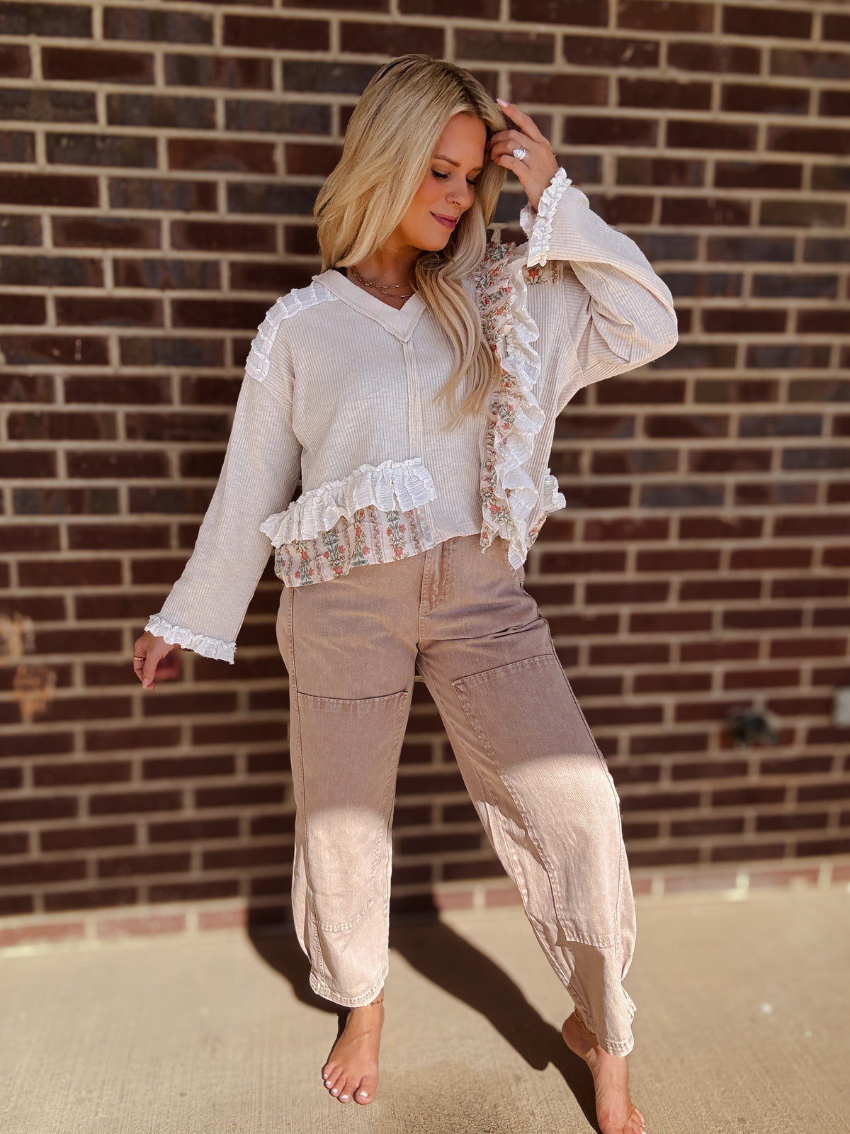The Grady Floral Ruffle Top