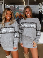 Reindeer Off The Shoulder Sweater Skirt Set