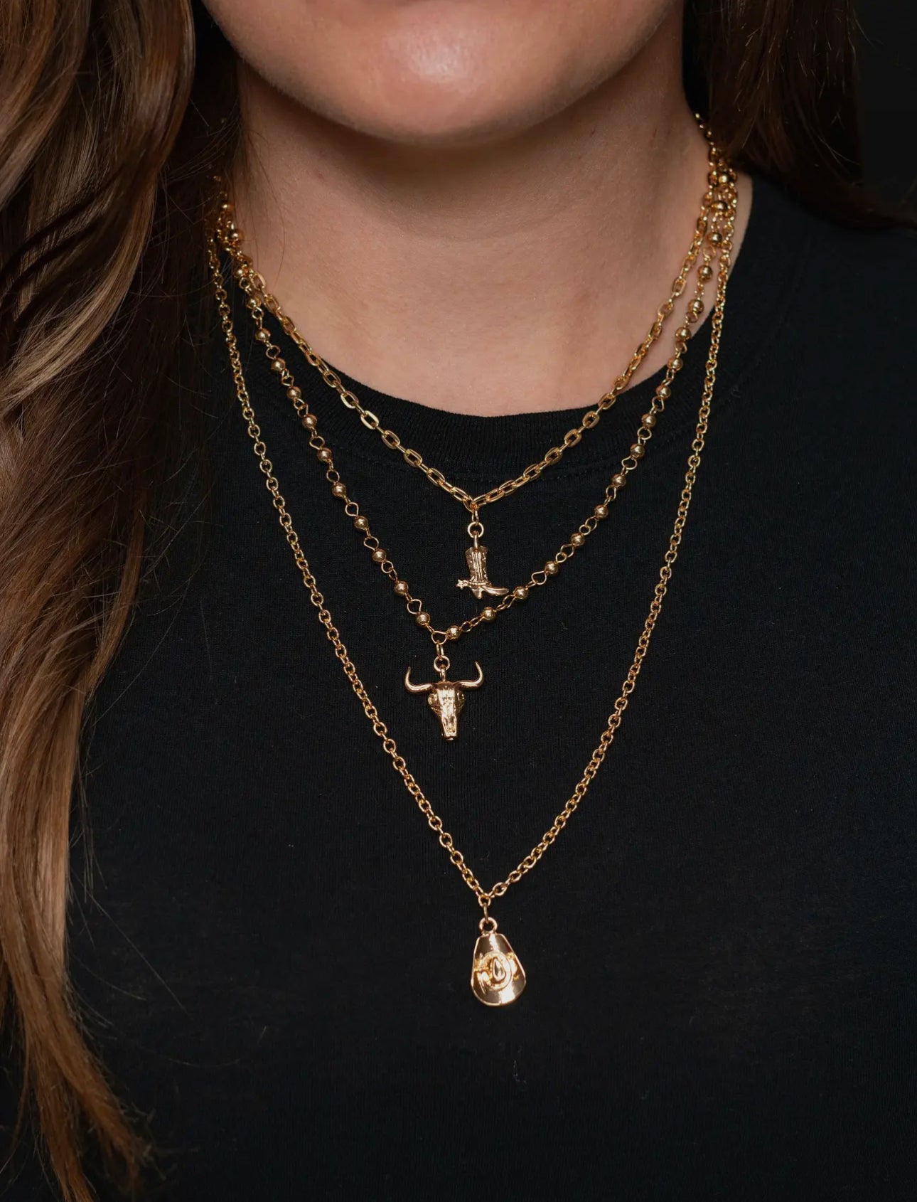 Southern charm gold layered necklace