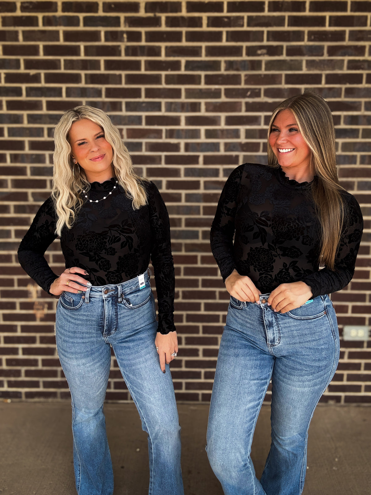 The Lux Velvet Mesh top- Black