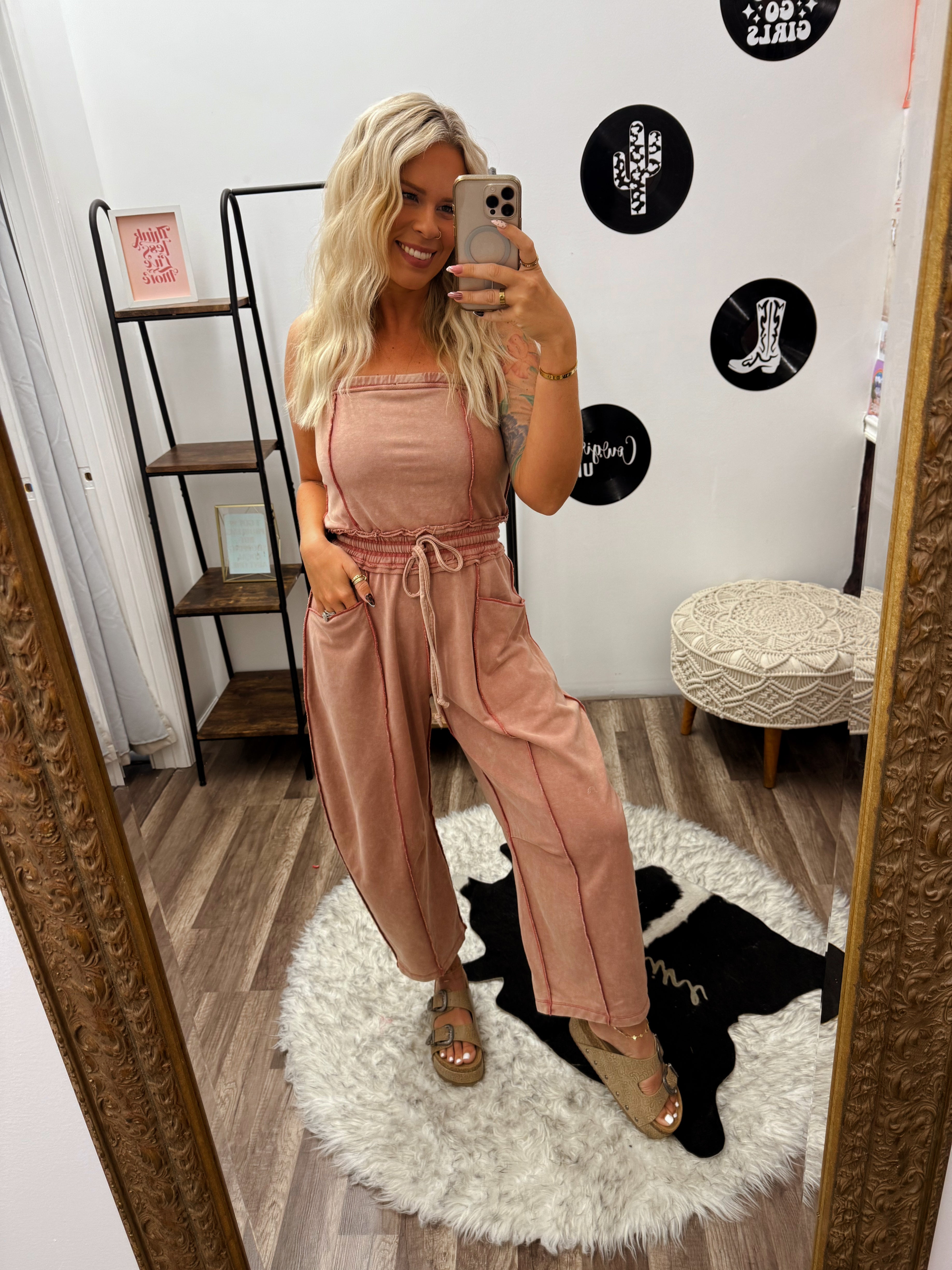 Lynn Barrel Jumpsuit- Rust