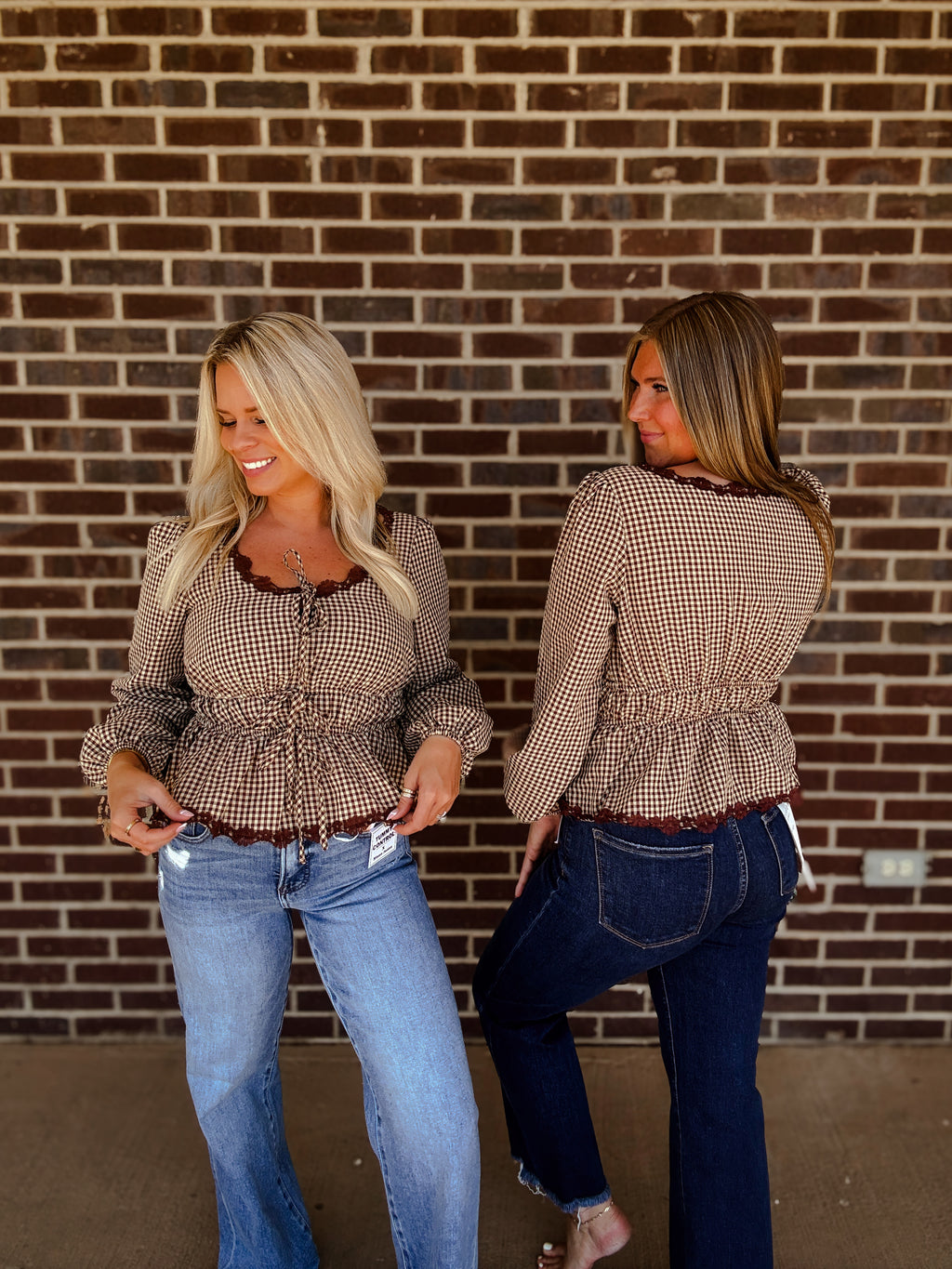 The Remi Gingham Lace Top