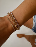 Baguette Stone Multi Layer Toggle Bracelet