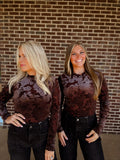 The Lux Velvet Mesh Top