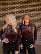 The Lux Velvet Mesh Top