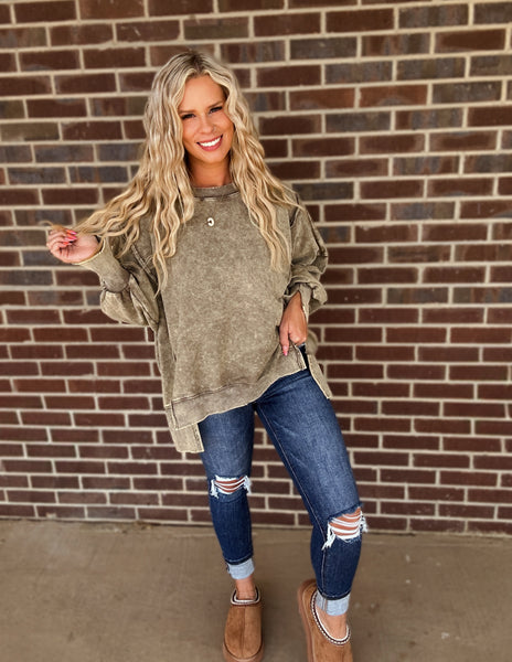 Oversized girlie pullover- mocha