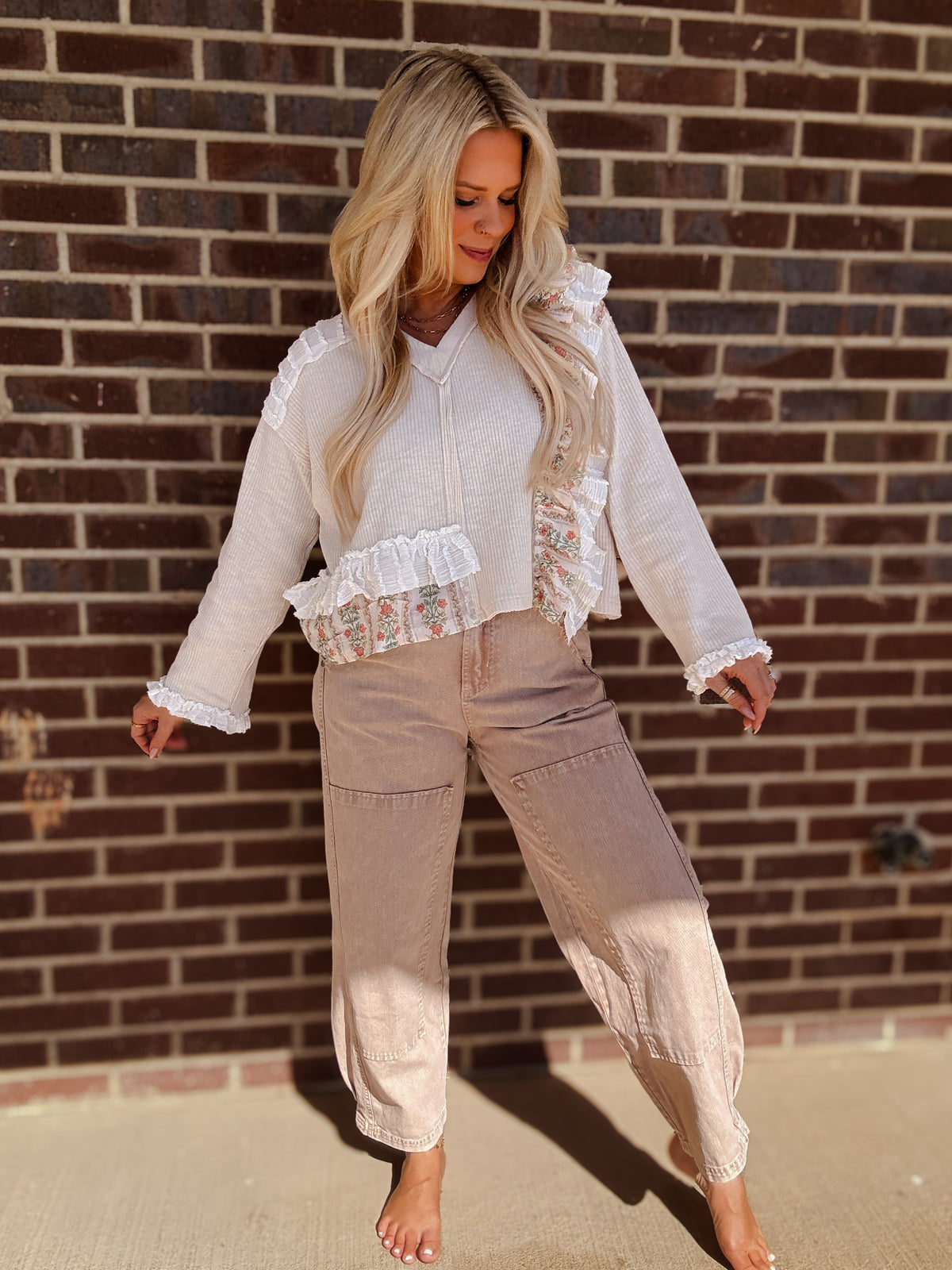 The Grady Floral Ruffle Top