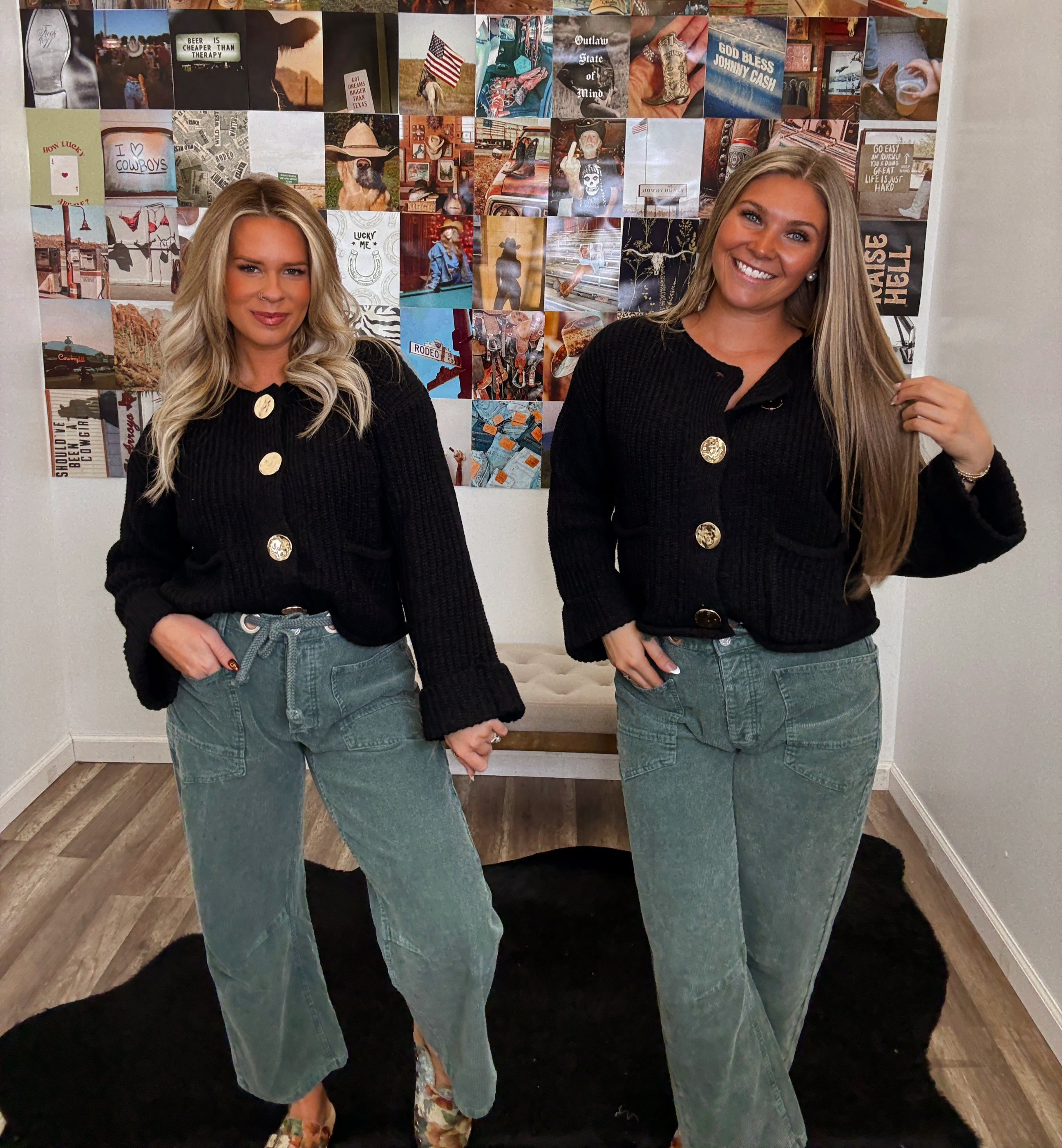 Luxe Vintage Cardigan- Black