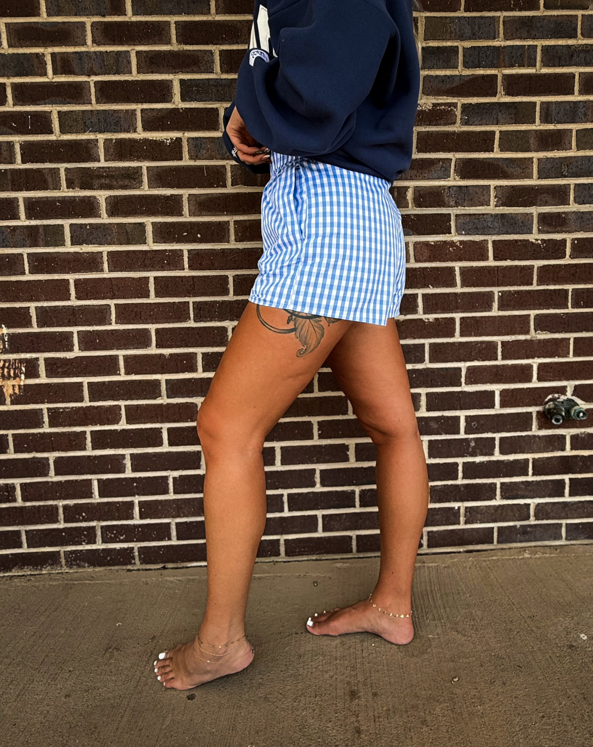 Clover Gingham Shorts - Blue