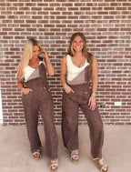 The Liv Leopard Barrel Overalls