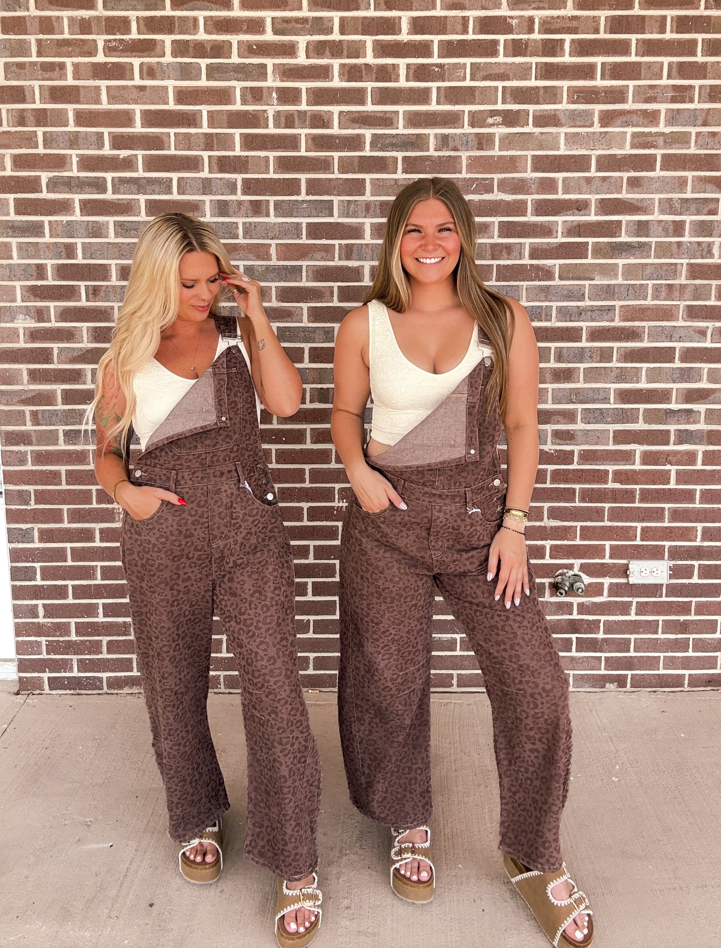 The Liv Leopard Barrel Overalls