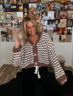 9-5 Vintage Chunky Cardigan- Mocha