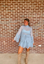 The Ruffle Dusty Blue Dress